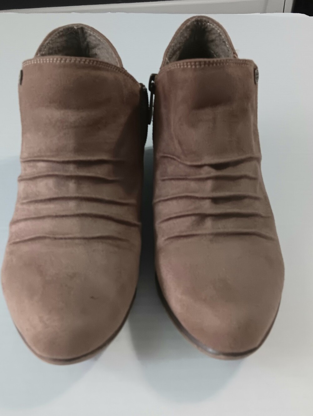 Women's Brown Suede like Ankle Booties - Comfortable Everyday Style